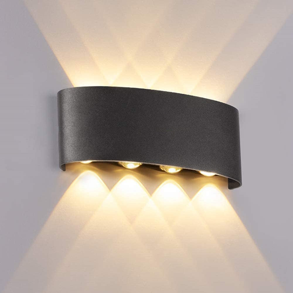Ray LED Applique da Esterni Metallo/Acrilico Nero/Bianco Moderna Semplice