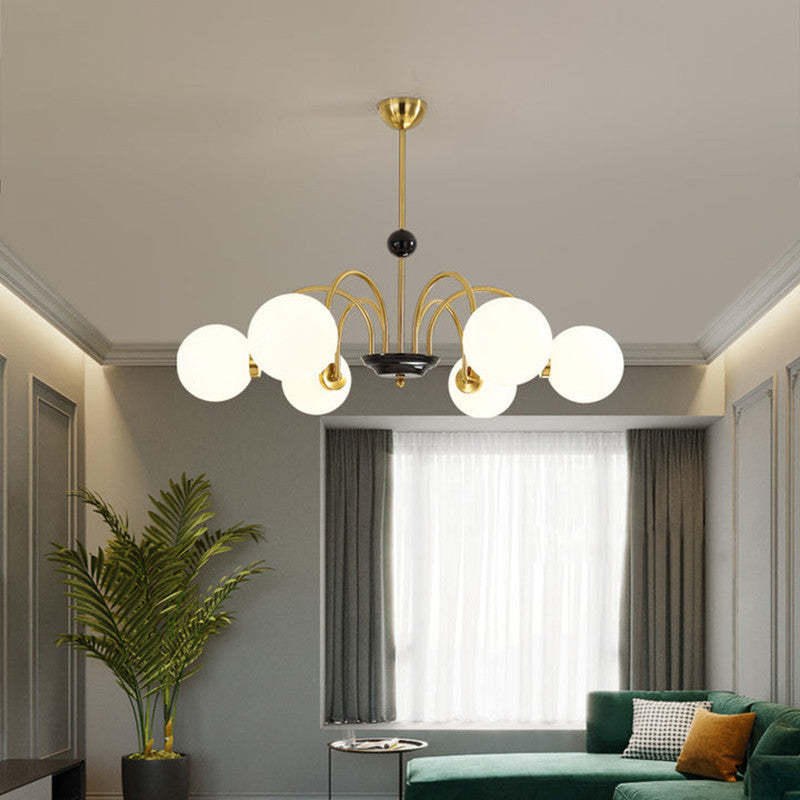 Khloe Moderno LED Lampada a Sospensione Metallo Vetro Bianco Sfera Soggiorno/Camera da Letto
