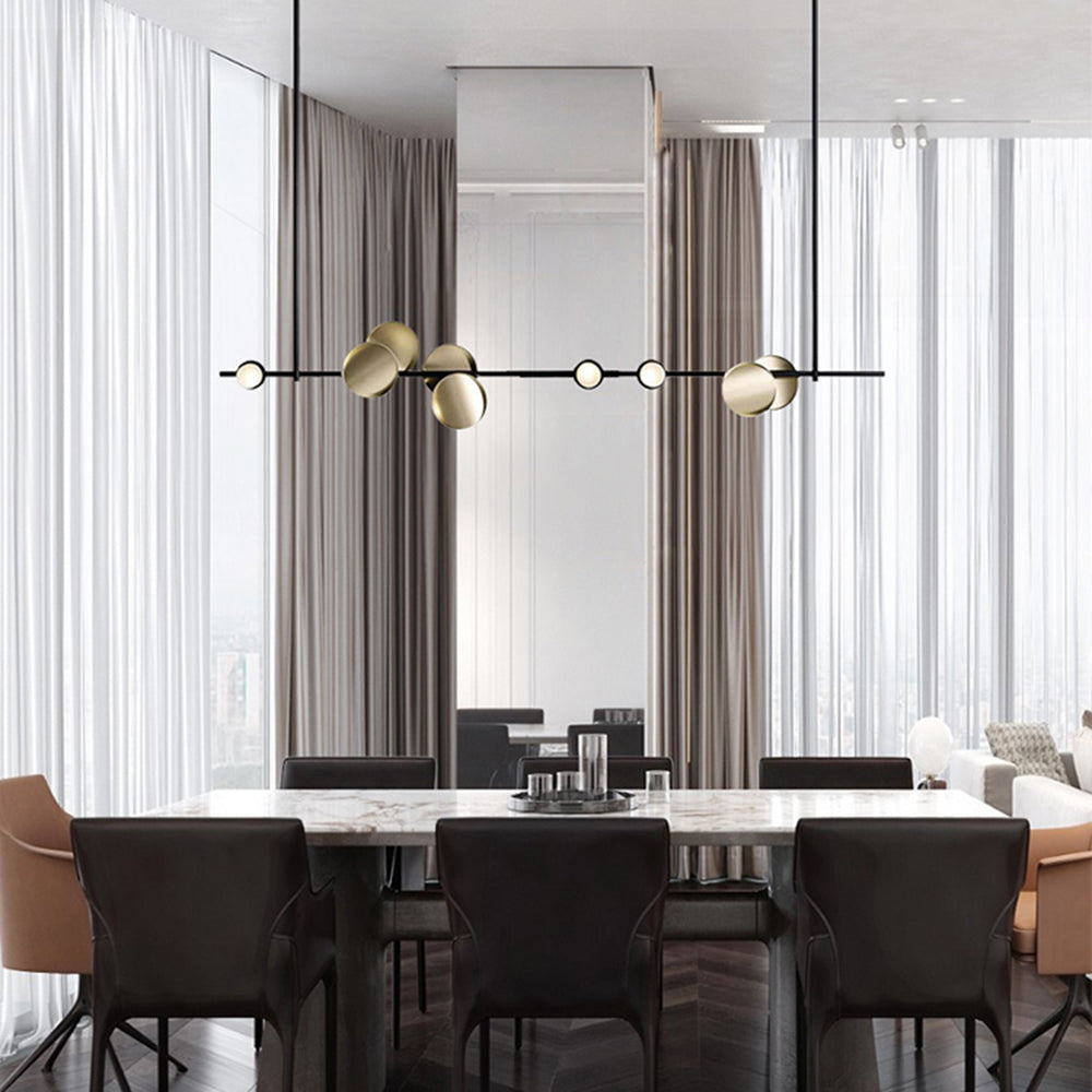 Avi Minimalista LED Lampada a Sospensione Metallo Nero Lineare Sala da Pranzo/Soggiorno/Camera da Letto