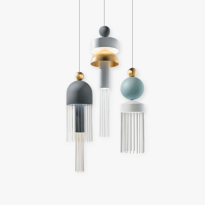Colon Design LED Lampada a Sospensione Metallo Nappa Campanelli Eolici Moderna Soggiorno/Camera da Letto