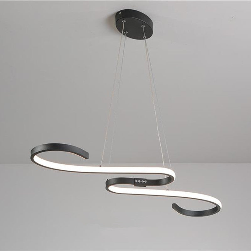Louise Postmoderno LED Lineare Lampade a Sospensione Metallo Nero/Bianco Sala da Pranzo/Soggiorno/Camera da Letto