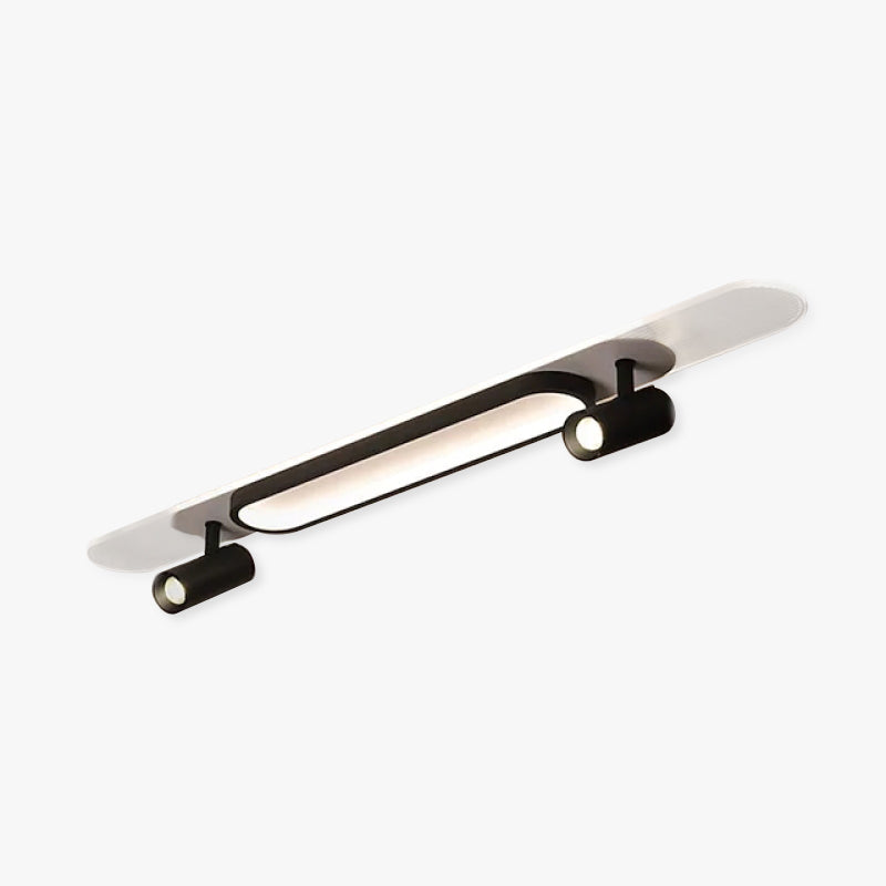 Aim Moderne LED Skateboard Rettangolare LED Plafoniere Metallo/Acrilico Nero/Bianco Soggiorno/Camera da Letto