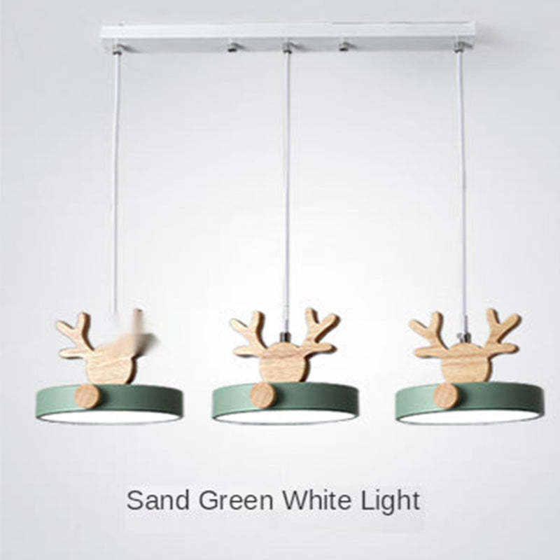 Valentina Cervo Lampade a Sospensione Verde/Nero/Bianco Metallo/Legno