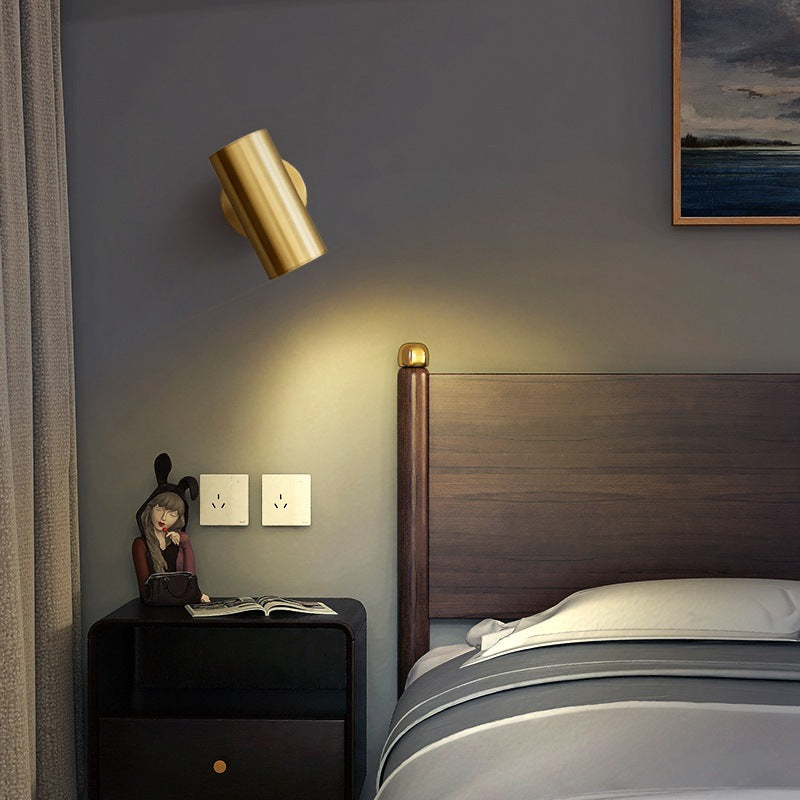 Arisha Moden LED Minimalismo Applique Cilindrica Metallo Oro/Nero Soggiorno/Camera da Letto