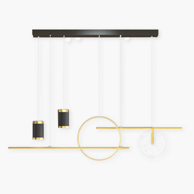 Madina Lampada a Sospensione Metallo Nero/Bianco/Oro Stellato Moderna