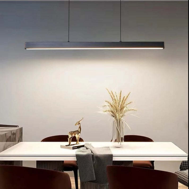 Edge Moderna LED Lampada a Sospensione Metallo Nero/Marrone Lineare