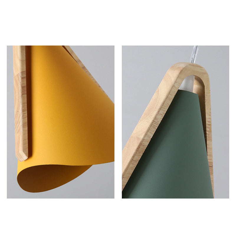 Valentina Moderne LED Legno/Metallo Cono Lampade a Sospensione Soggiorno/Camera da Letto