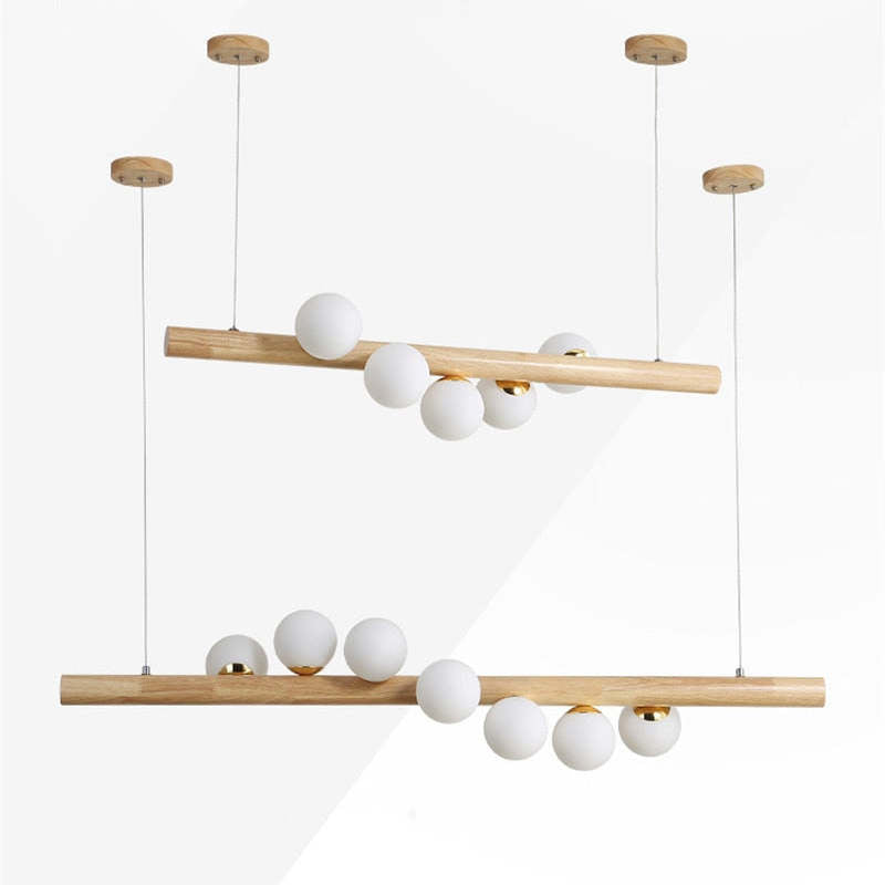Valentina Vetro Lampade a Sospensione Bolla Legno/Noce Camera da Letto