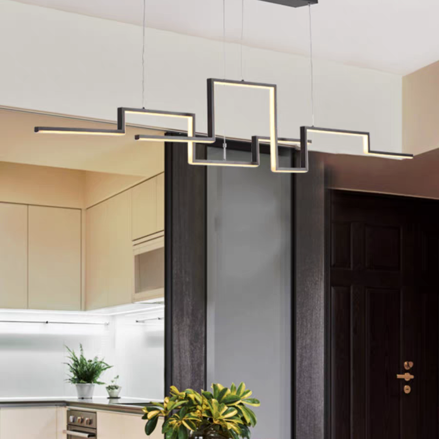 Bouvet Lampada a Sospensione Designer Metallo Nero/Oro Lineare