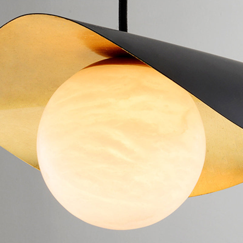 Arisha Moderna Speciale LED Lampada a Sospensione Metallo Marmo Nero Cappello Sala da Pranzo/Soggiorno/Camera da Letto