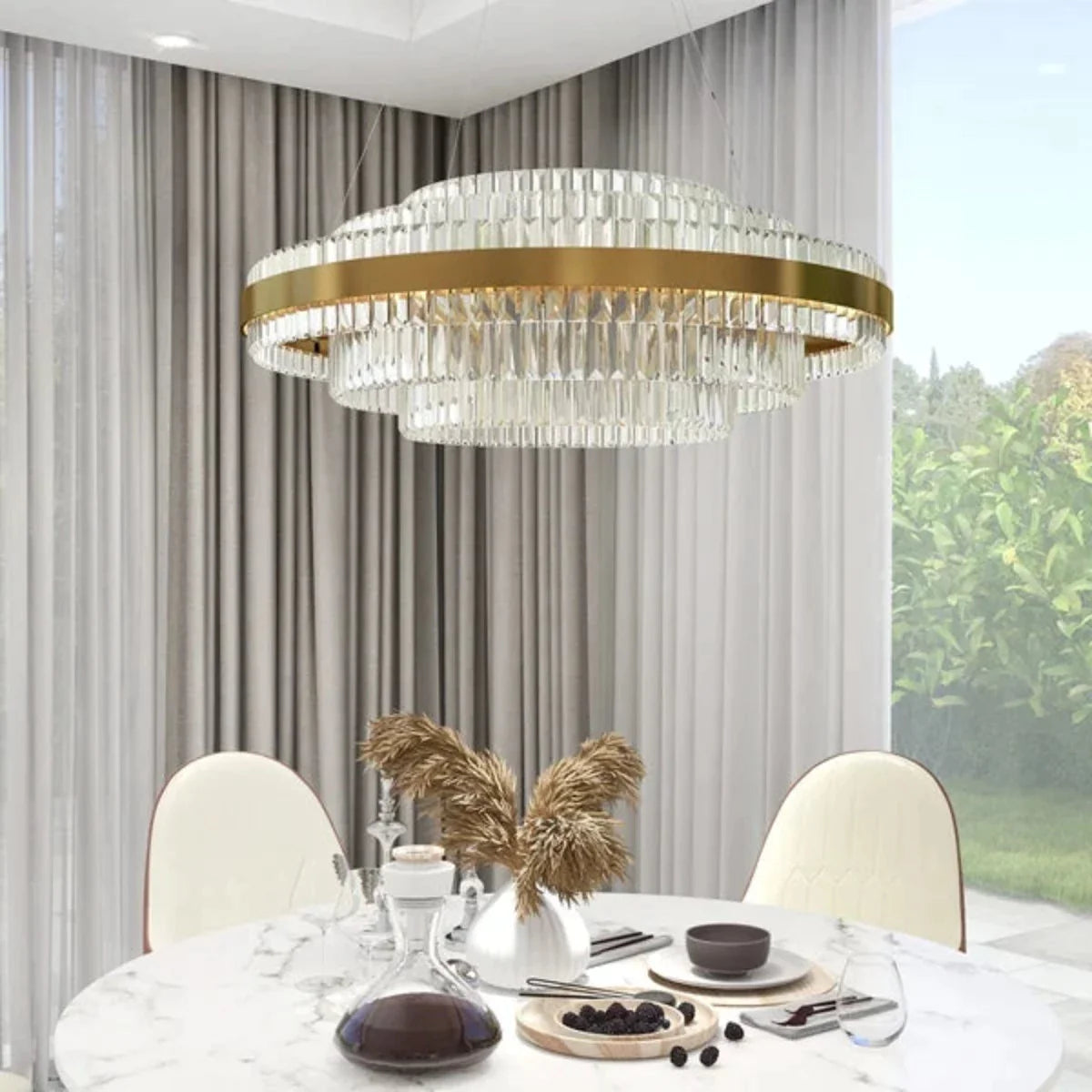 Kristy Moderno Cristalli Graduati Pendaglio Lampadari Ottone