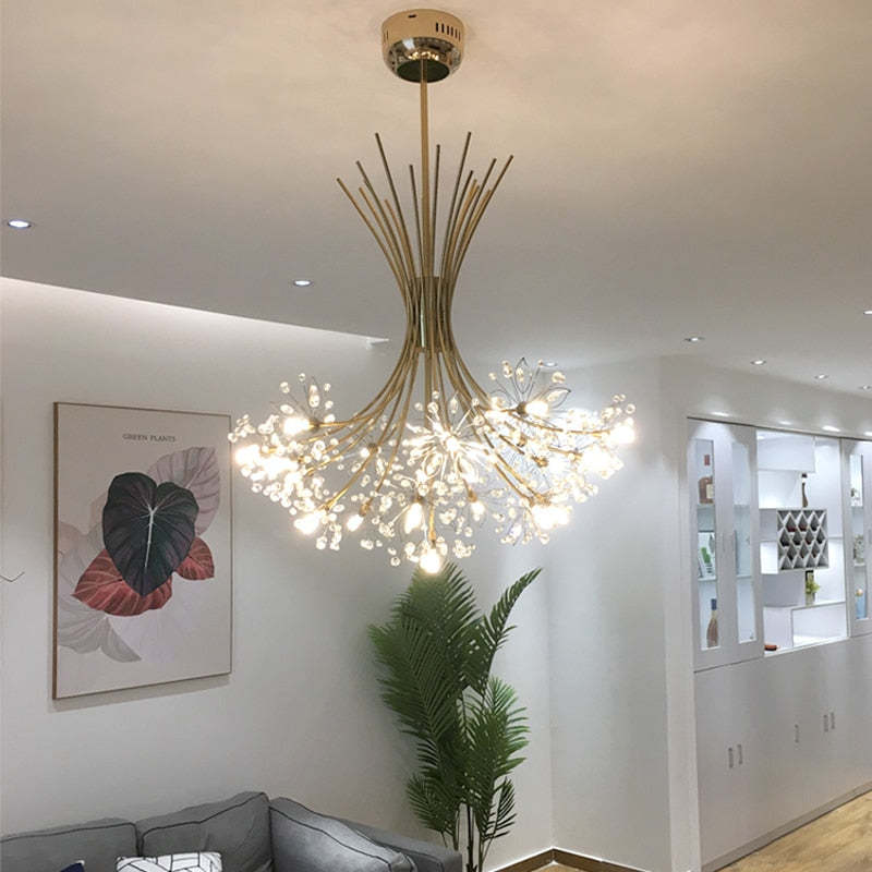Lily Moderna Arte Deco Lampada a Sospensione Sputnik Metallo/Acrilico Nero/Oro