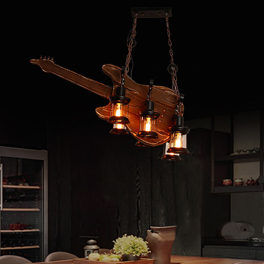 Epoch Agriturismo LED Chitarra Lampade a Sospensione Metallo/Legno Soggiorno/Camera da Letto