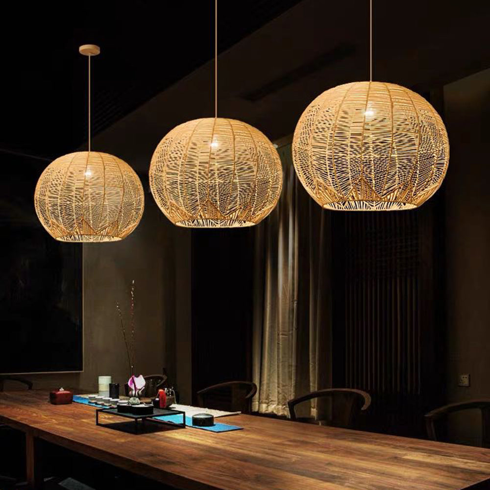 Ritta Designer Rotondo Rattan Lampade a Sospensione Sala da Pranzo Fatto a Mano