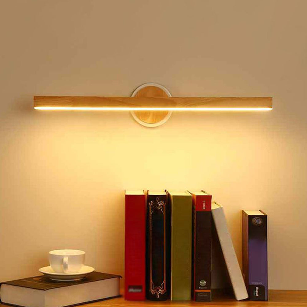 Muto Moderno LineareLED Applique Legno Specchio Bagno/Soggiorno/Camera da Letto