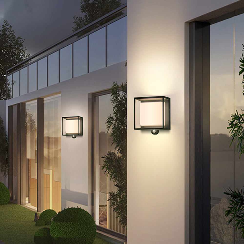 Ray Moderno Sensore Rettangolare Applique da Esterno a Energia Solare