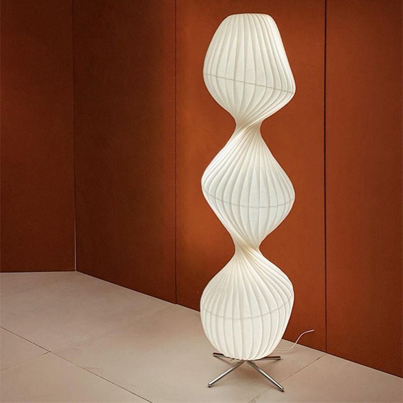 Ritta Moderne LED Lampade da Terra Tessuto/Metallo Bianco Salotto