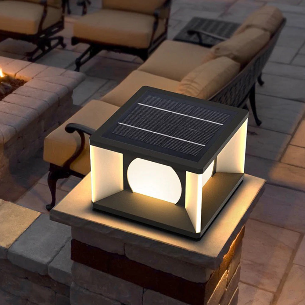 Ray Moderno LED Quadrato Metallo Lampade da Esterno Nero