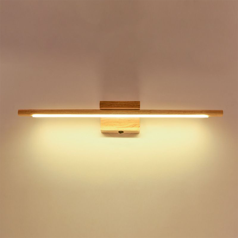 Muto Moderni LED Applique Specchio Vanità Natura Lineare Acrilico/Legno Bagno