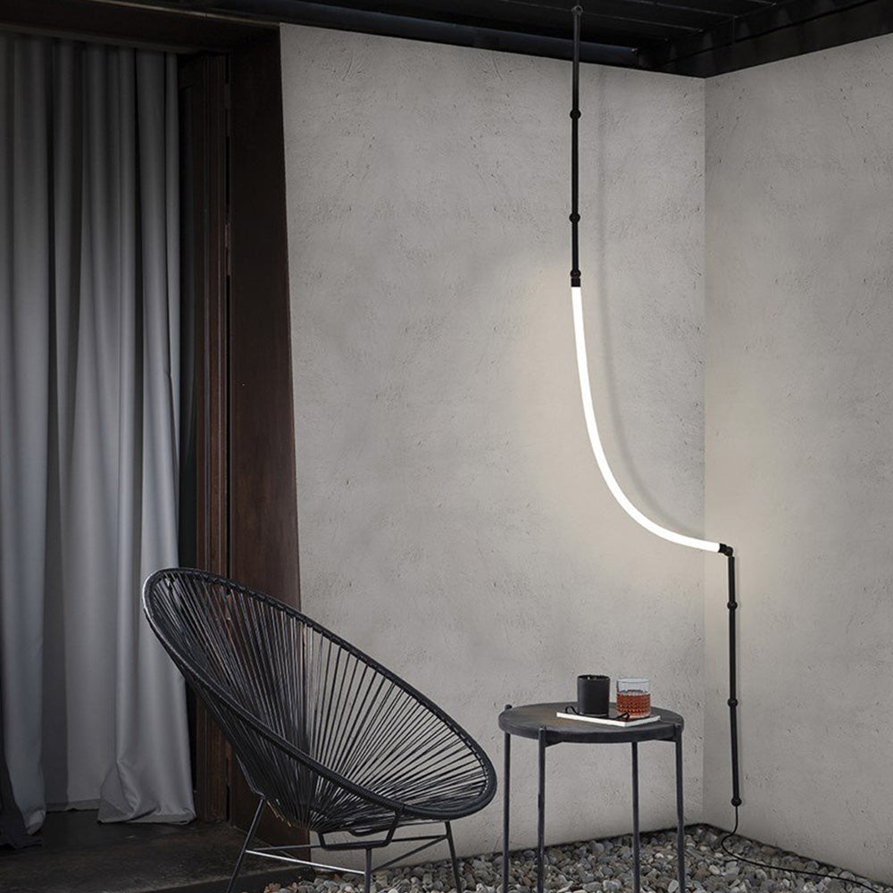 Arisha Lampade a Sospensione Metallo/Silicone Nero Lineare Soggiorno Moderne