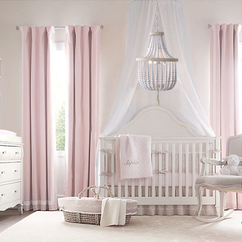 Silva Lampada a Sospensione LED di Design Bianco Metallo/Legno per Camera da Letto/Soggiorno/Camera dei Bambini.