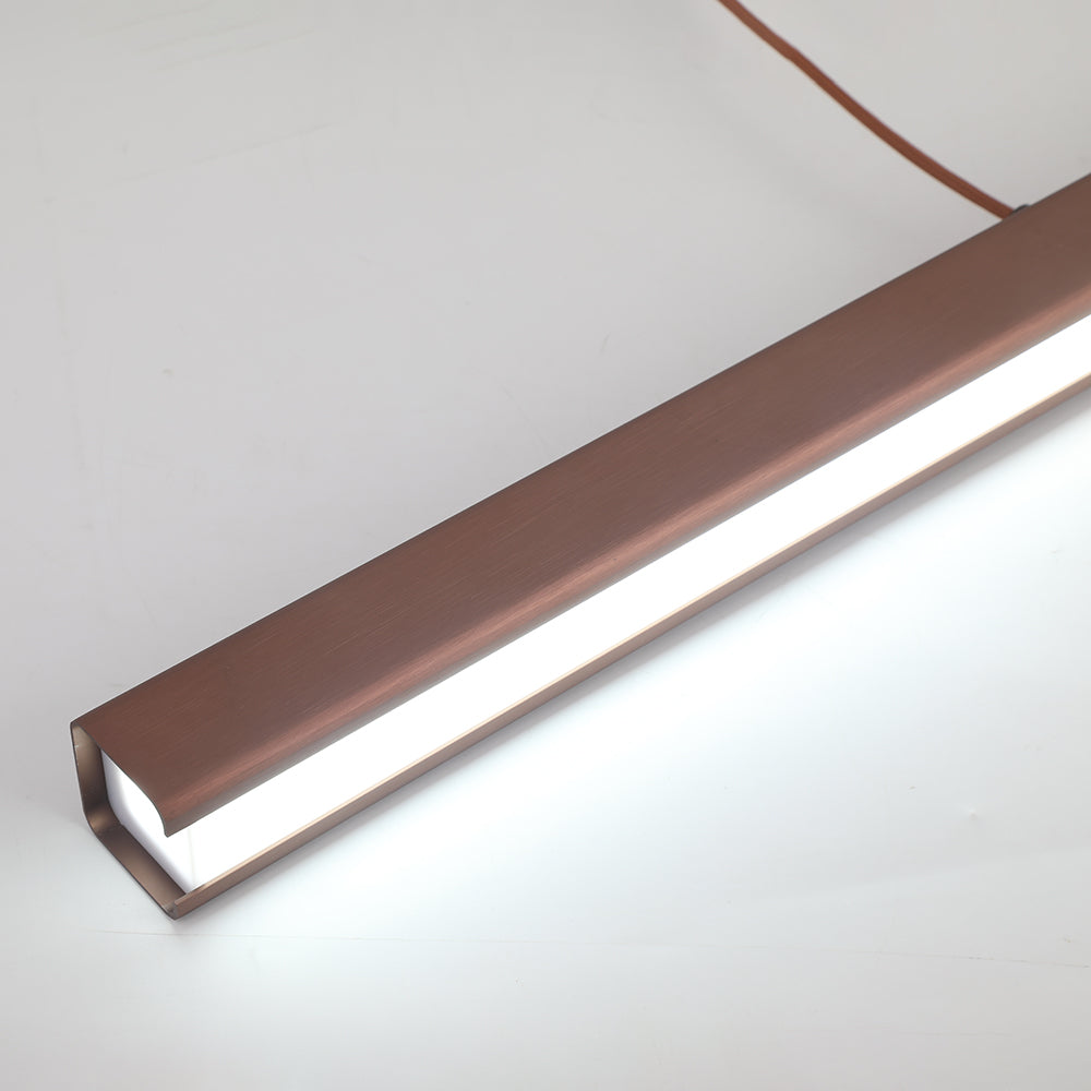Edge Moderna LED Lampada a Sospensione Metallo Nero/Marrone Lineare