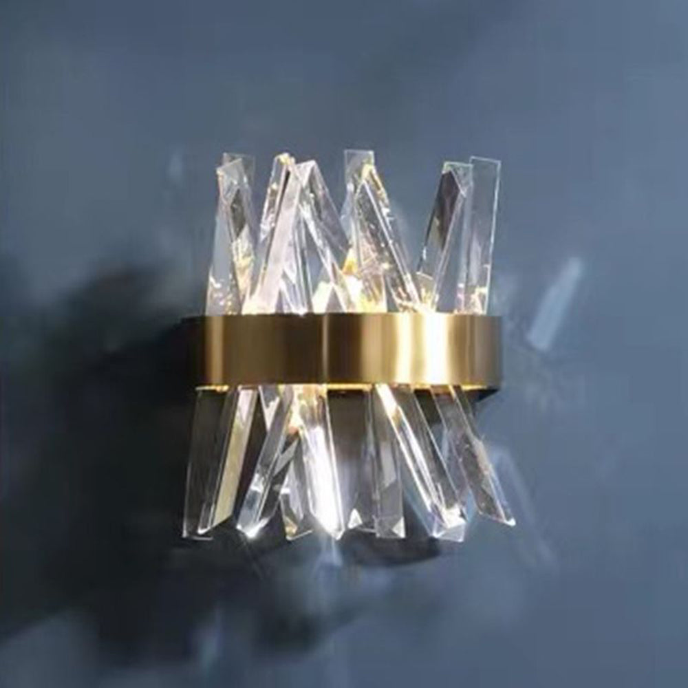 Kristy Moderni LED Applique Geometrica Decorativa Cristallo Metallo Oro Soggiorno/Camera da Letto