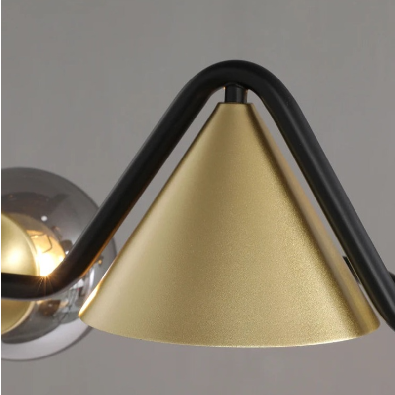 Arisha Design Metallo/Vetro Plafoniera Ambra/Grigio/Bianco Soggiorno