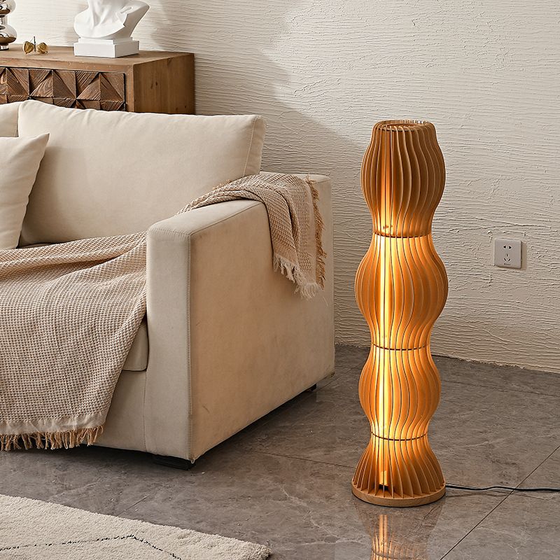 Muto Creative Uniche Moderno Legno Cachi Lampade da Terra