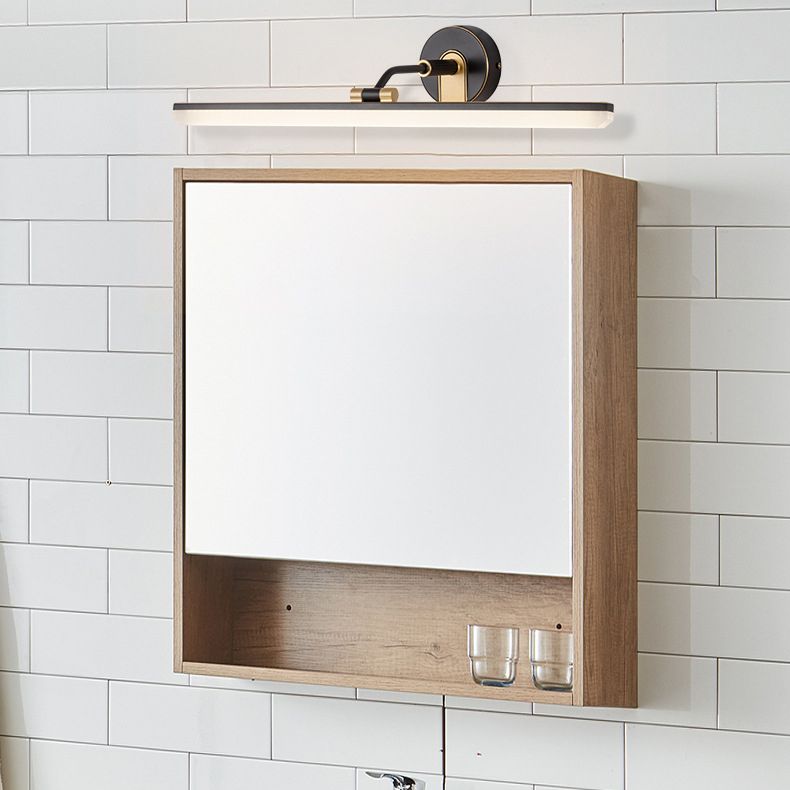 Applique Moderno Minimalismo Lungo LED Applique Metallo Oro Specchio Bagno