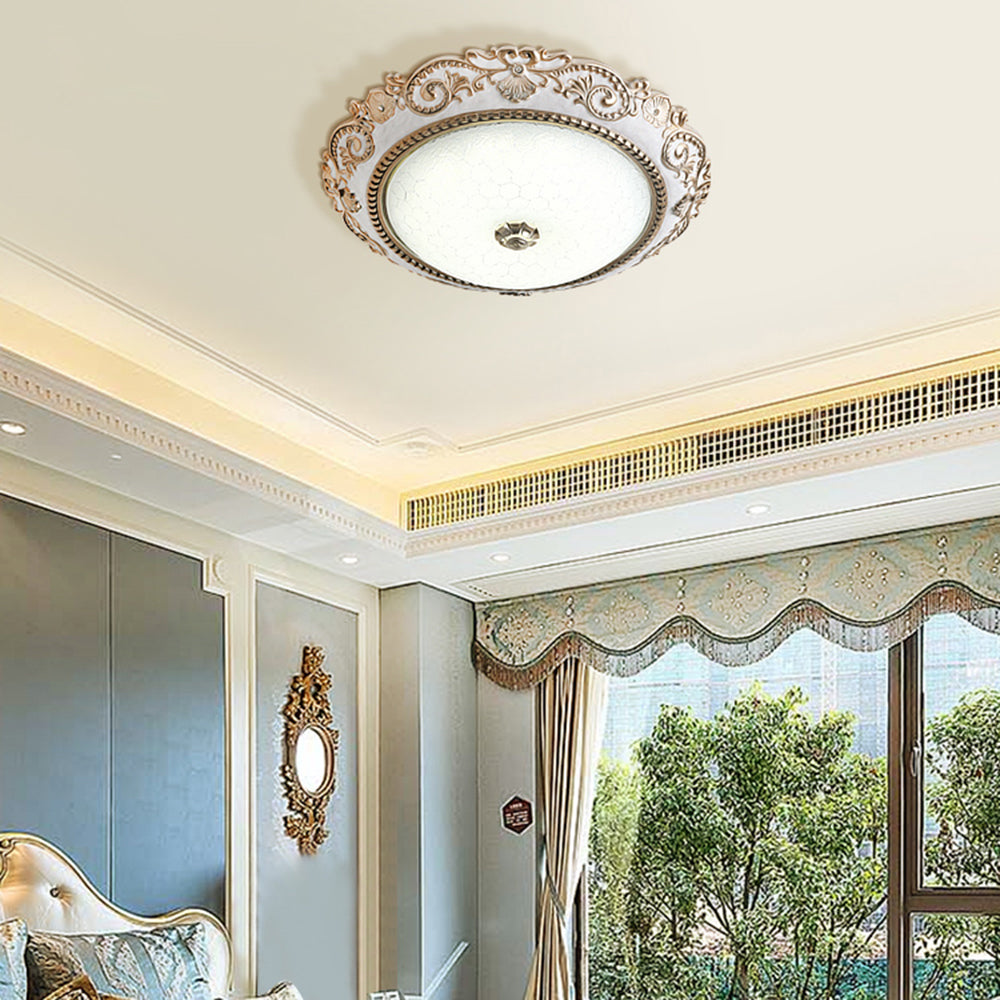 Arisha Vetro Rotondo Tradizionale Plafoniere Soggiorno