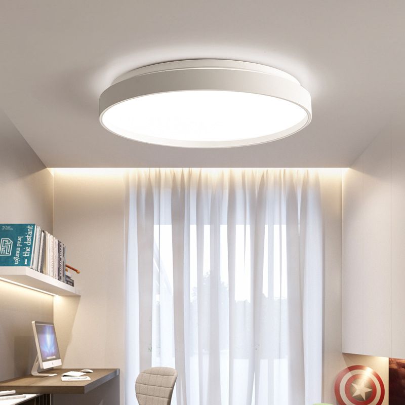 Arisha Plafoniera Rotonda Minimalista in Metallo/Acrilico, Bianco/Caffè/Grigio/Oro