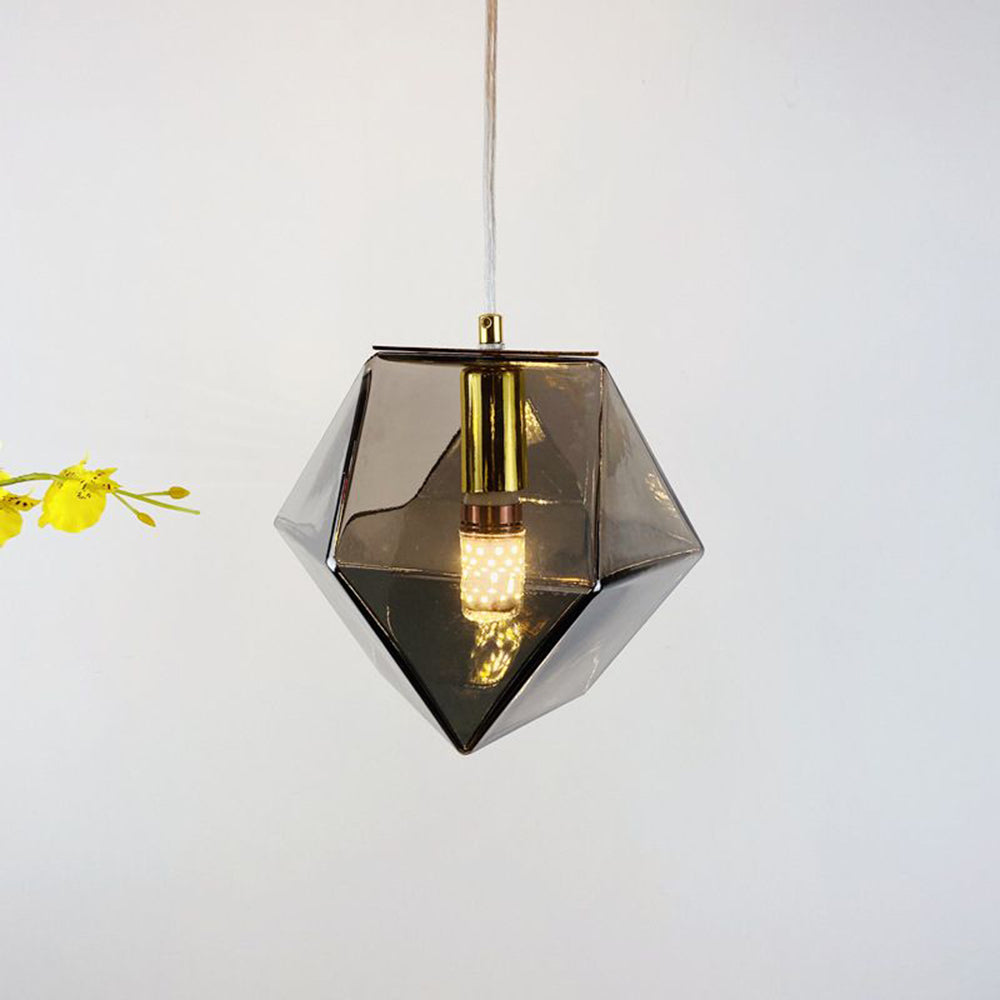 Valentina Moderno Vetro Multi Poligonale Lampade a Sospensione Bianco/Grigio Fumé/Oro Rosa