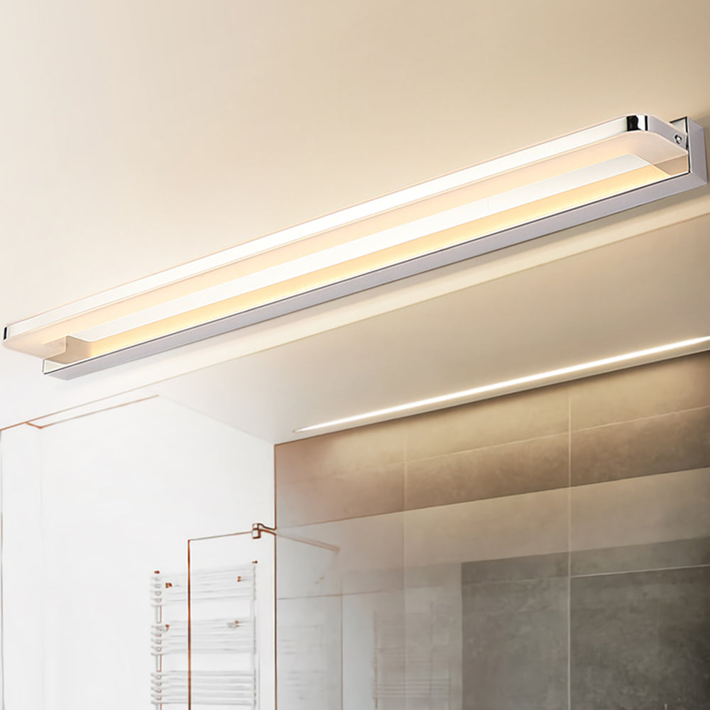 Arisha Nordico LED Lineare Metallo Specchio Anteriore Applique Cromo/Nero Bagno