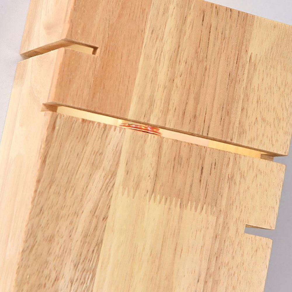 Muto Minimalista LED Applique Rettangolare Legno Soggiorno/Camera da Letto