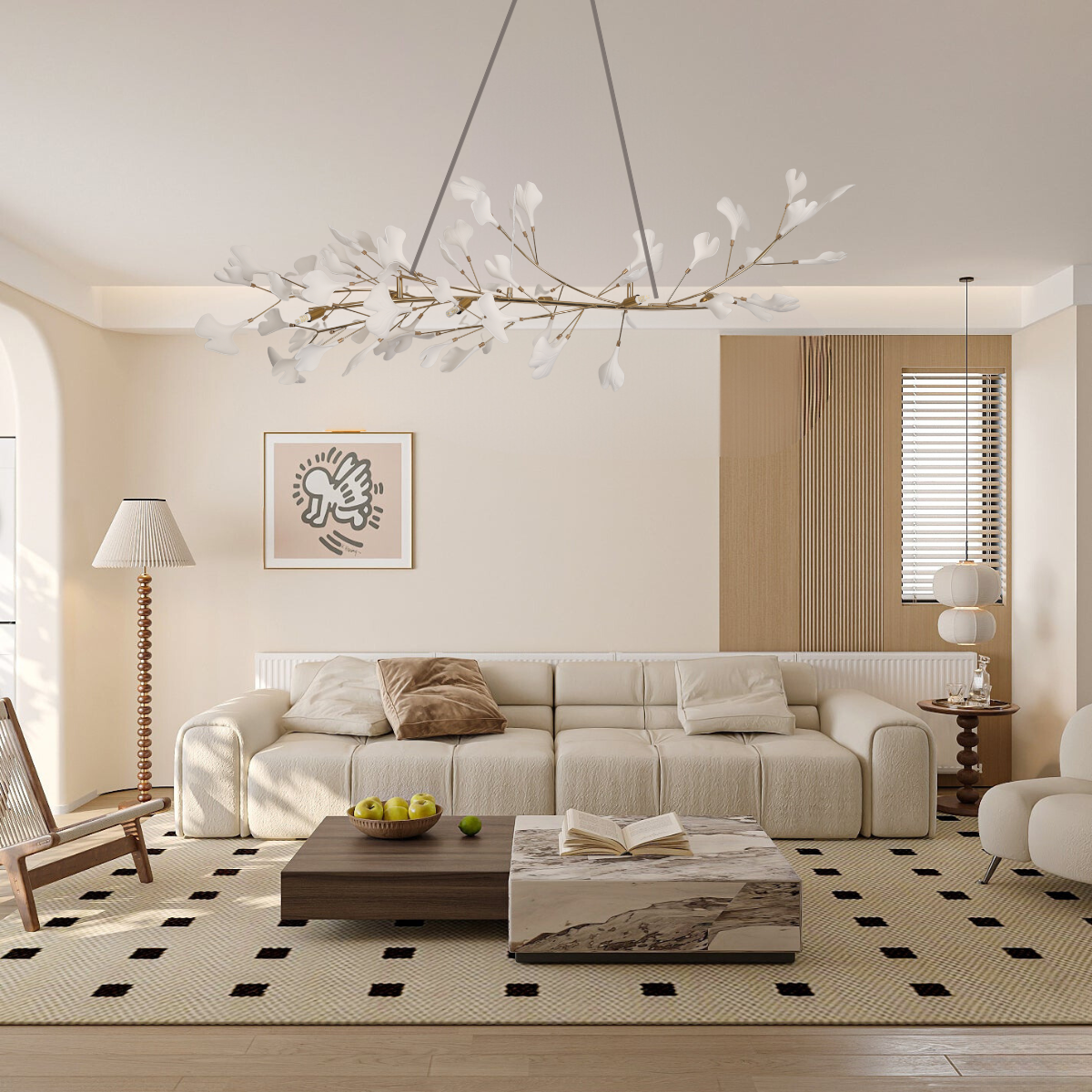 Olivia CeraFall Lampadari organico moderno Art Déco Metallo e Ceramica
