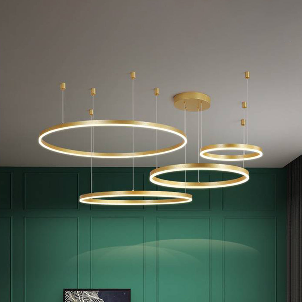 Arisha Lampada a Sospensione Metallo Nero/Oro/Caffè Tir-Cerchio Moderna