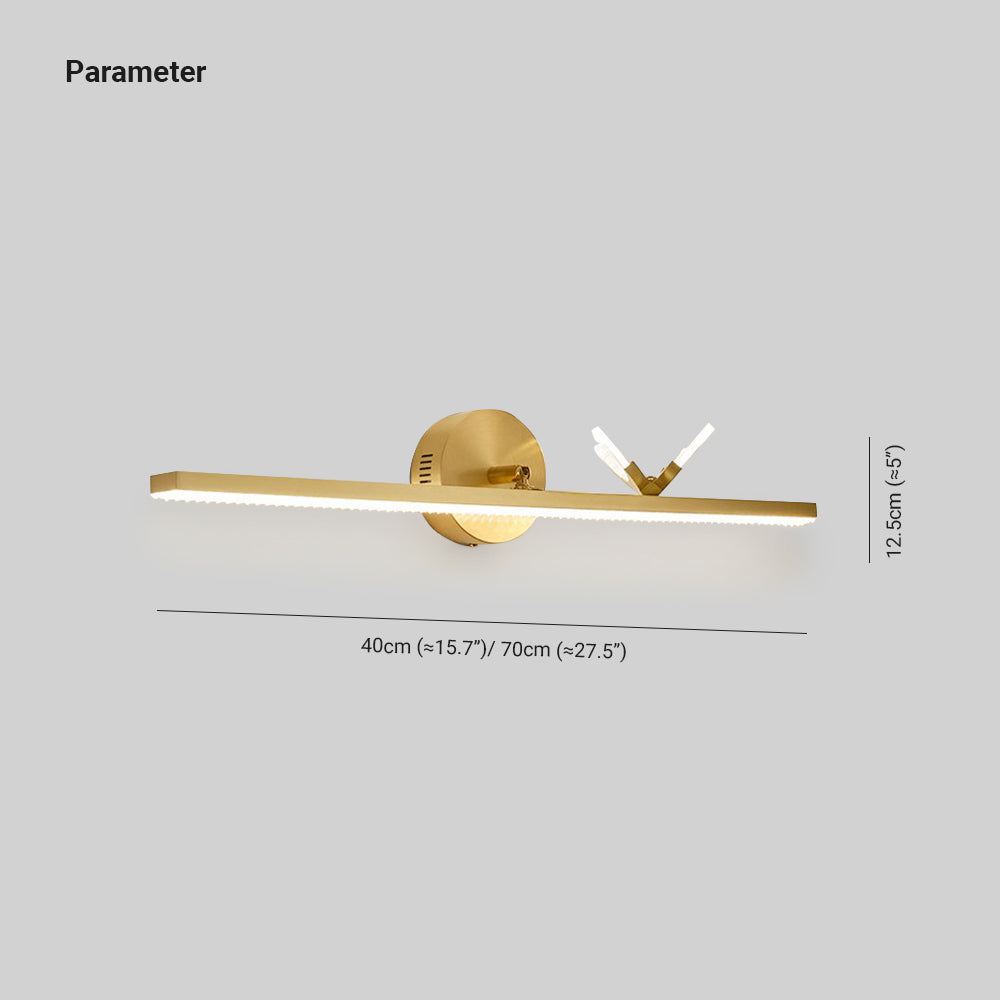 Arisha Moderno LED Applique Lineare Lusso Farfalla Metallo Acrilico Oro Bagno