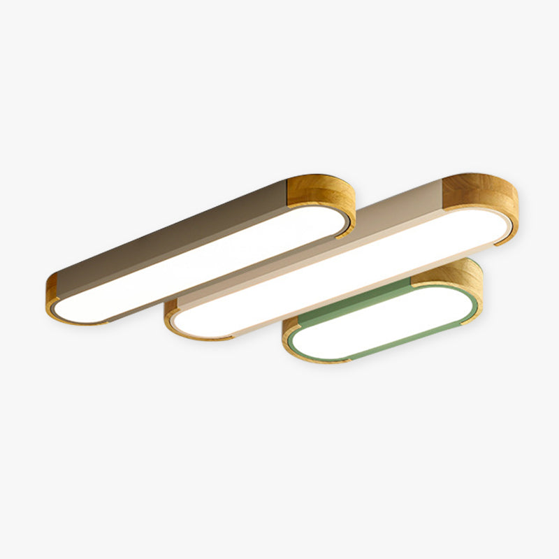 Valentina Minimalismo LED Plafoniera LED Legno Acrilico Bianca/Verde Soggiorno/Camera da Letto