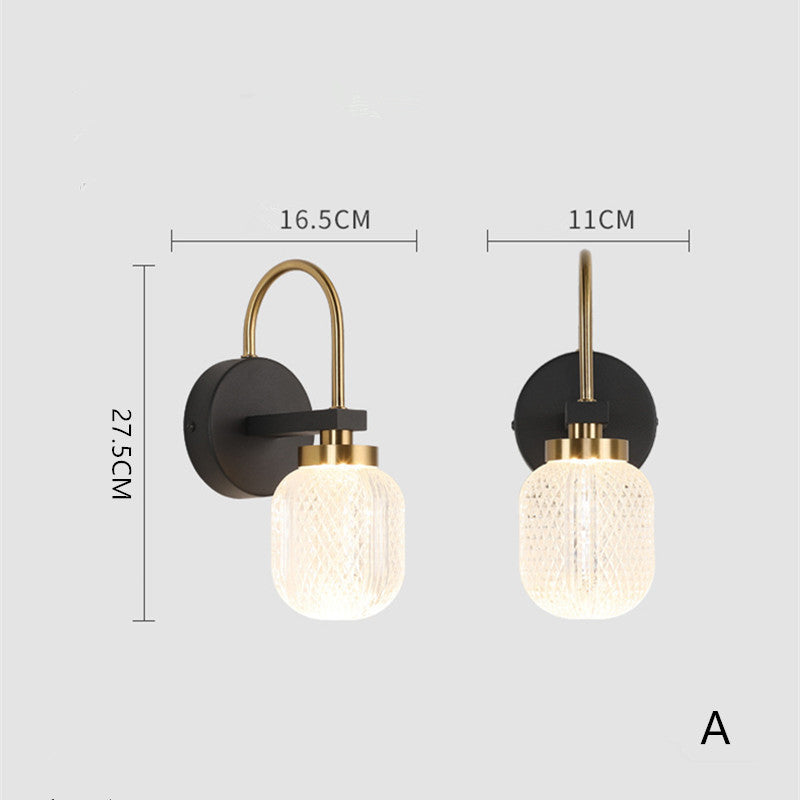 Arisha Moderna LED Applique Metallo/Acrilico Nero 2 Stile Soggiorno/Camera da Letto
