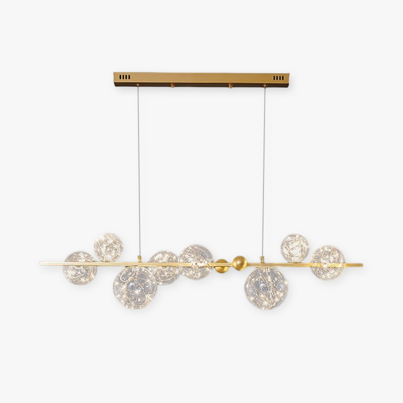 Valentina Lampada a Sospensione Metallo/Vetro Nero/Oro Globo Arte Deco