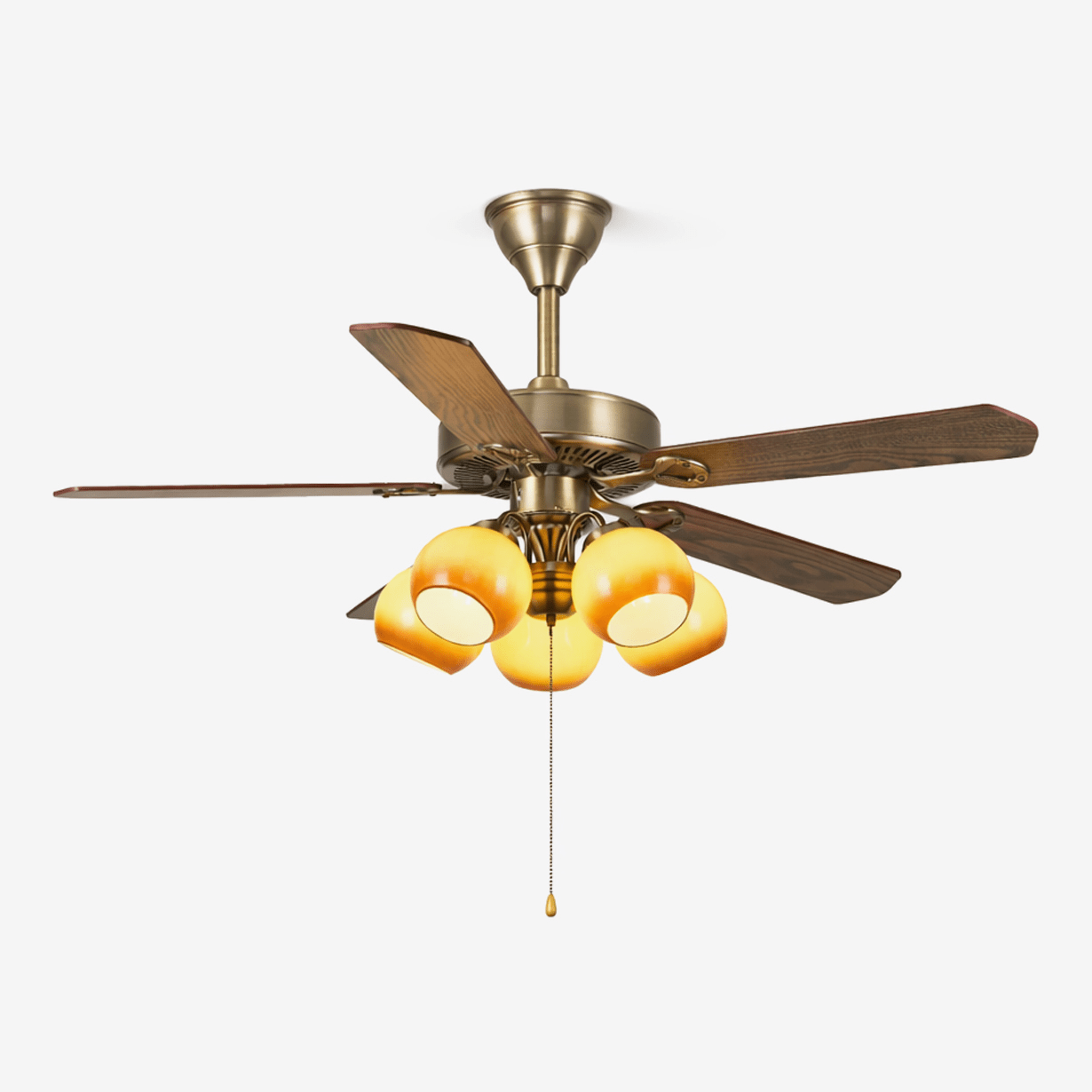 Ventilatore da soffitto Theodore Vintage con luce e pale