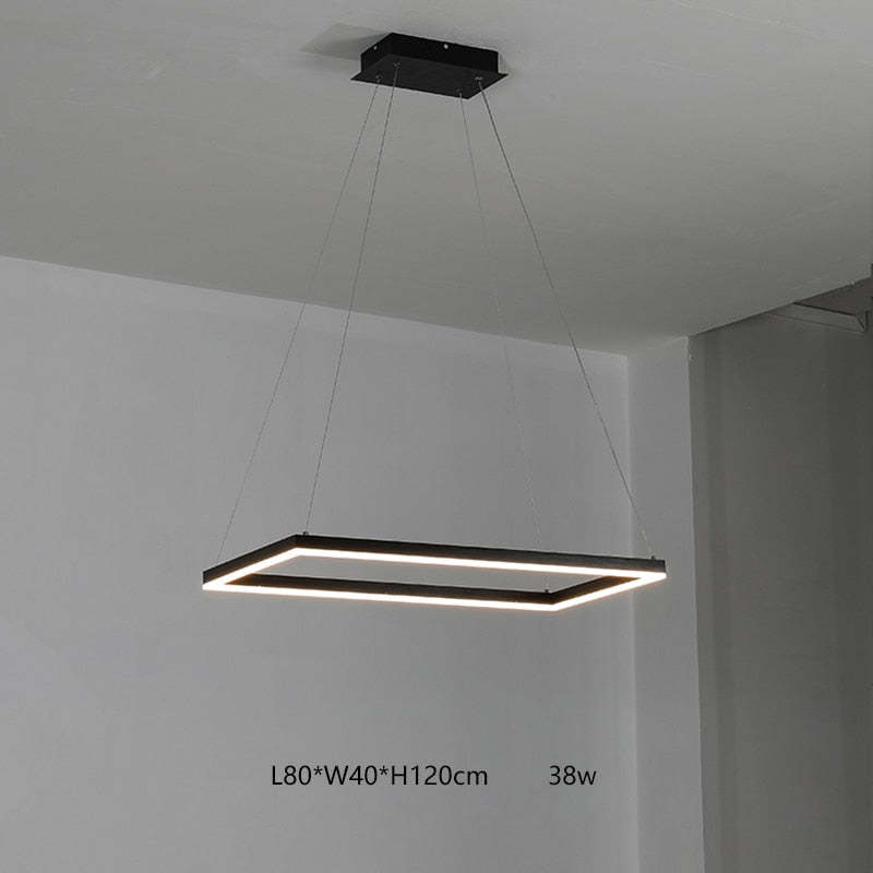 Bouvet Moderno LED Lampada a Sospensione 5 Stratificato Nera Soggiorno/Camera da Letto