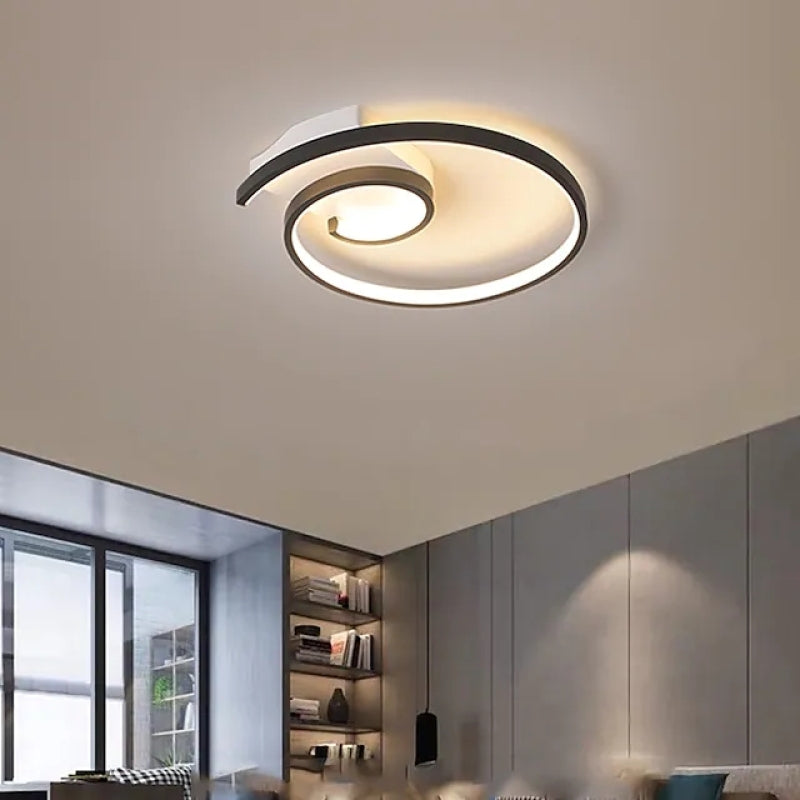 Arisha Moderno LED Spirale Forma Metallo Plafoniere Nero/Bianco Soggiorno/Camera da Letto