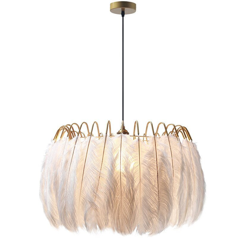 O'Moore Elegante LED Lampade a Sospensione Piuma Nero/Bianco Camera da Letto/Soggiorno
