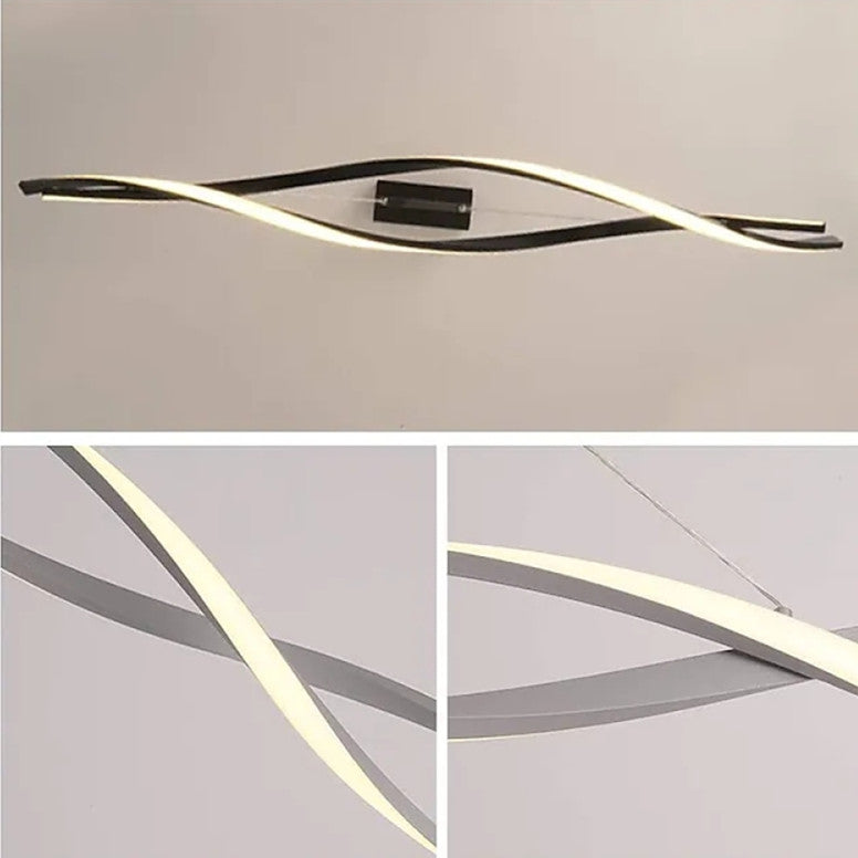 Arisha Lampada a Sospensione Metallo Nero/Grigio Curva Incrociata Moderna