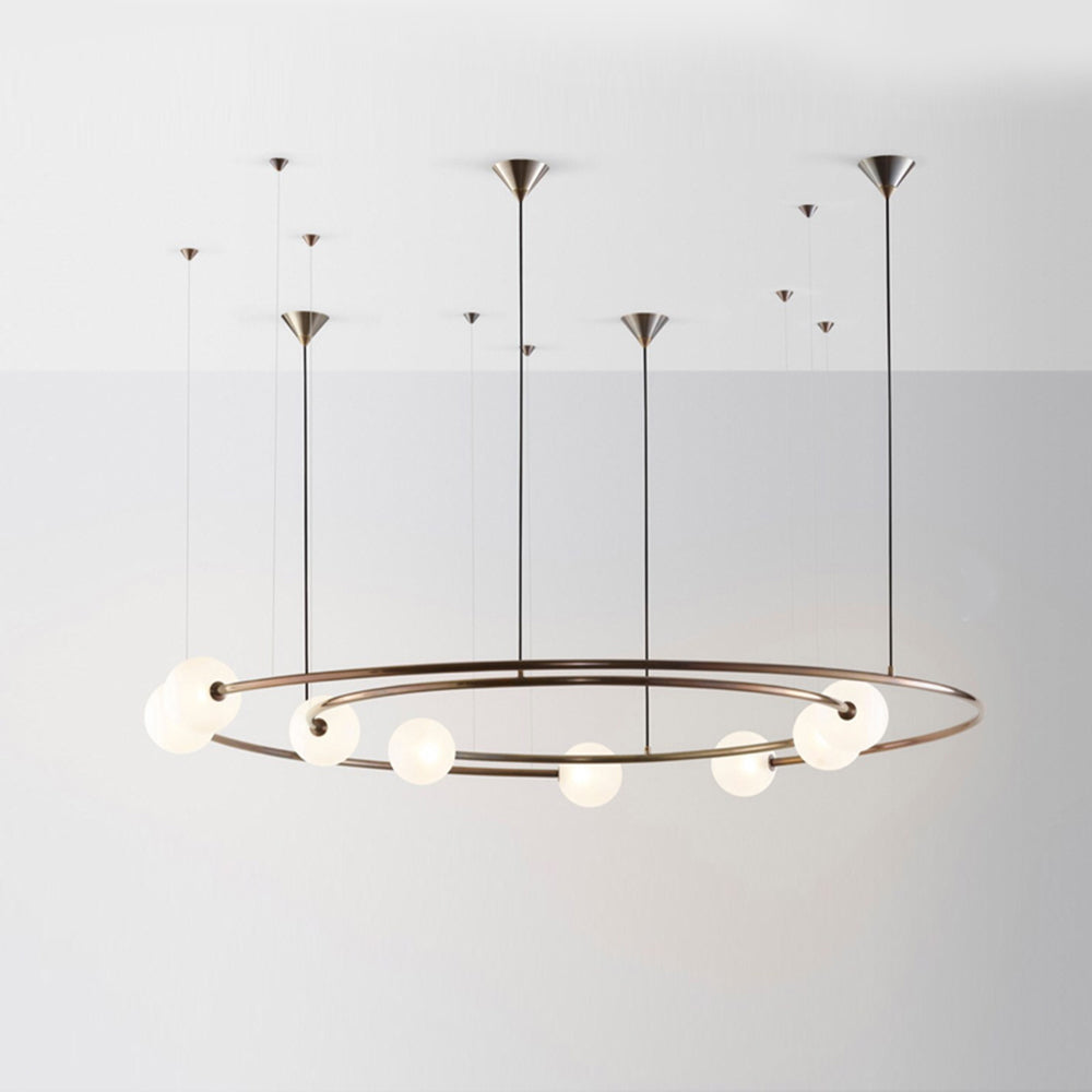 Valentina Design LED Lampada a Sospensione Nero/Oro Metallo/Vetro Camera da Letto