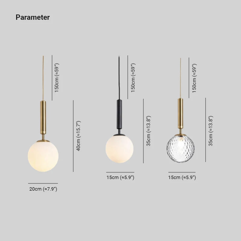 Valentina Moderno LED Vetro Palla Lampade a Sospensione Bianco/Chiaro
