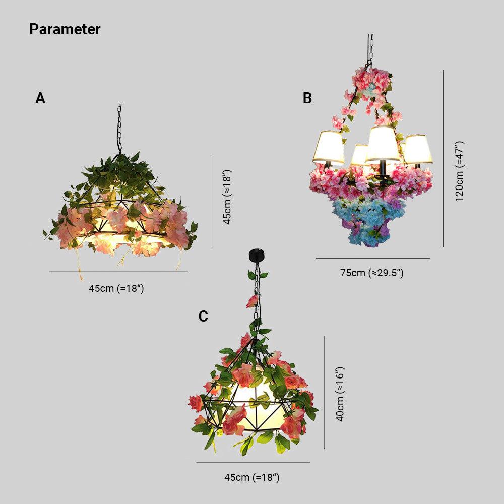 Ritta Naturale Decorative Fiore Metallo Lampade a Sospensione Soggiorno