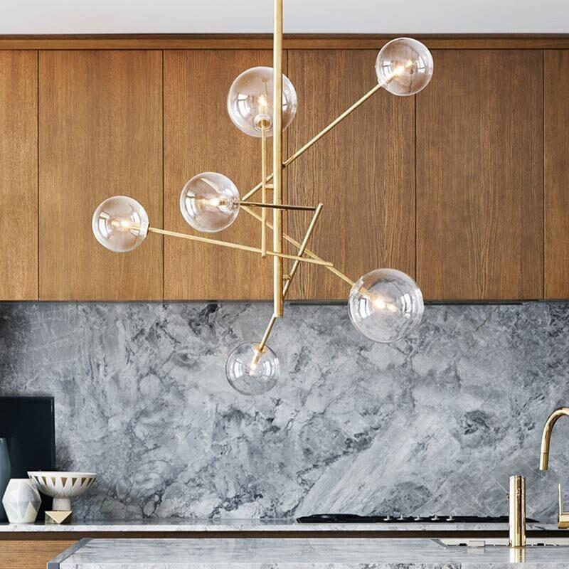 Nordic Lampada a Sospensione Vetro/Metallo Ramo Bolle Soggiorno/Sala da Pranzo Moderna